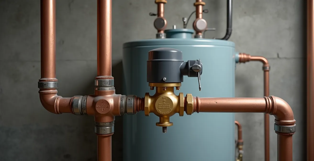 Motorized ball valve installed in Quebec hydronic heating system